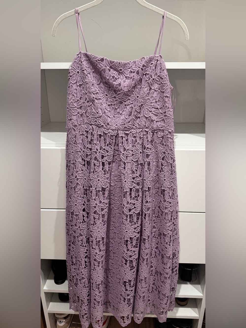 ASTR the Label Lilac Lace Midi Dress with Spaghetti Straps - Picture 6 of 6